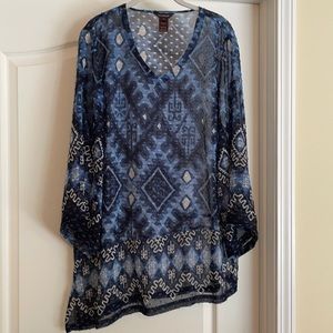 Women’s Sheer Asymmetrical Tunic.  Size XL